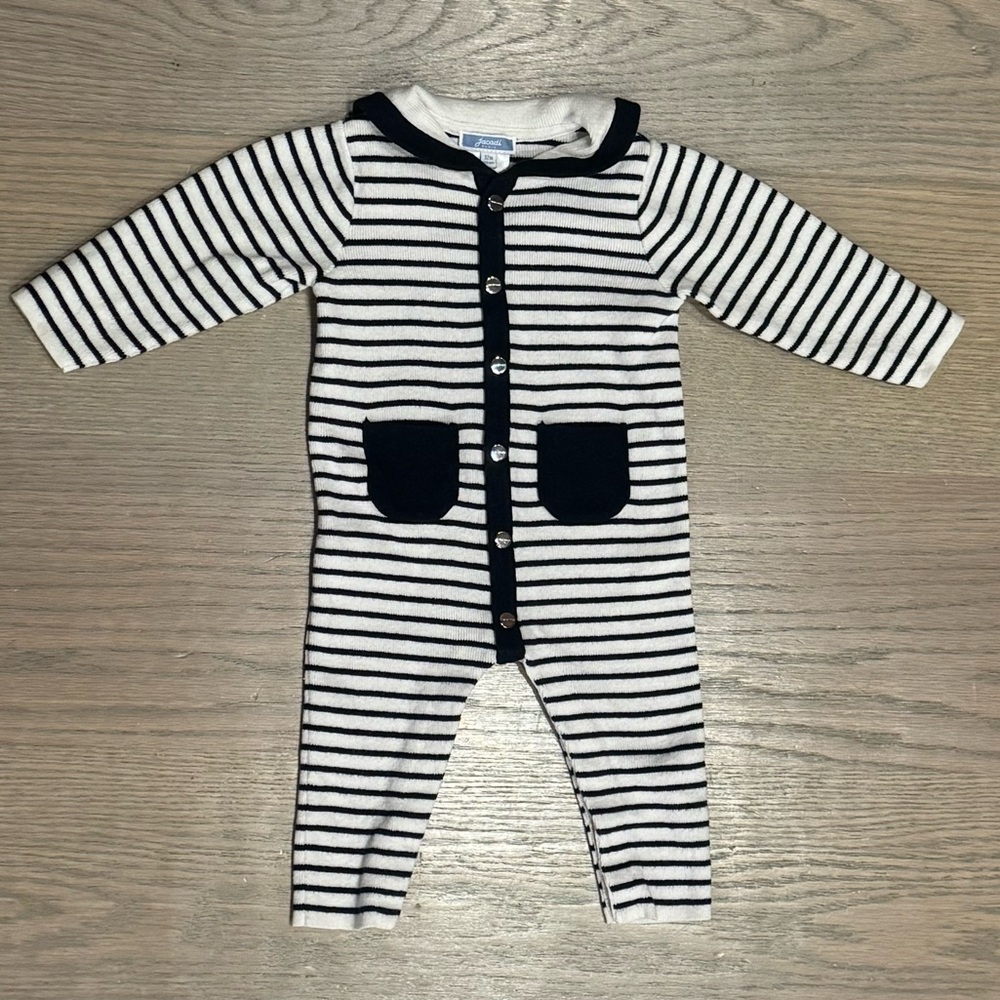 Jacadi Navy and Cream Striped Cardigan